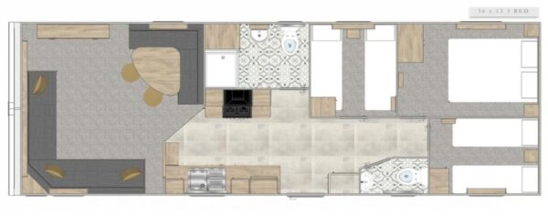 Plano casa ABI - Arizona Premier - 10.97x3.66m - 3 habitaciones - SC8968