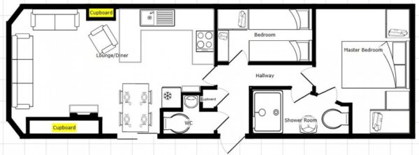 Plano casa Atlas - Mayfair - 11.28x3.66m - 2 habitaciones - SC8178