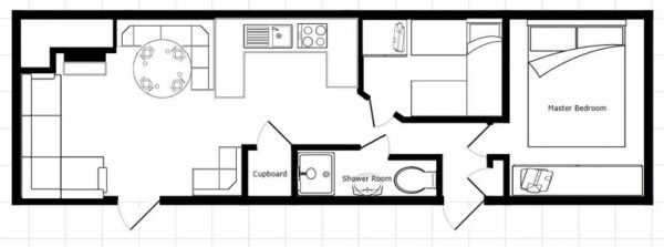 Plano casa Atlas - Applause - 10.36x3.05m - 2 habitaciones - SC8579
