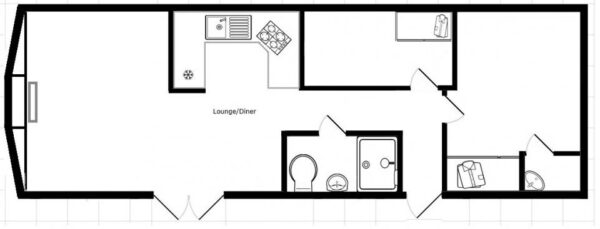 Plano casa BK - Grosvenor - 11.28x3.66m - 2 habitaciones - SC8864