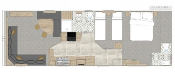 Plano casa ABI - Arizona Premier - 10.97x3.66m - 2 habitaciones - SC8969