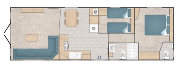 Plano casa Victory - Echo - 10.97x3.66m - 2 habitaciones - SC5799